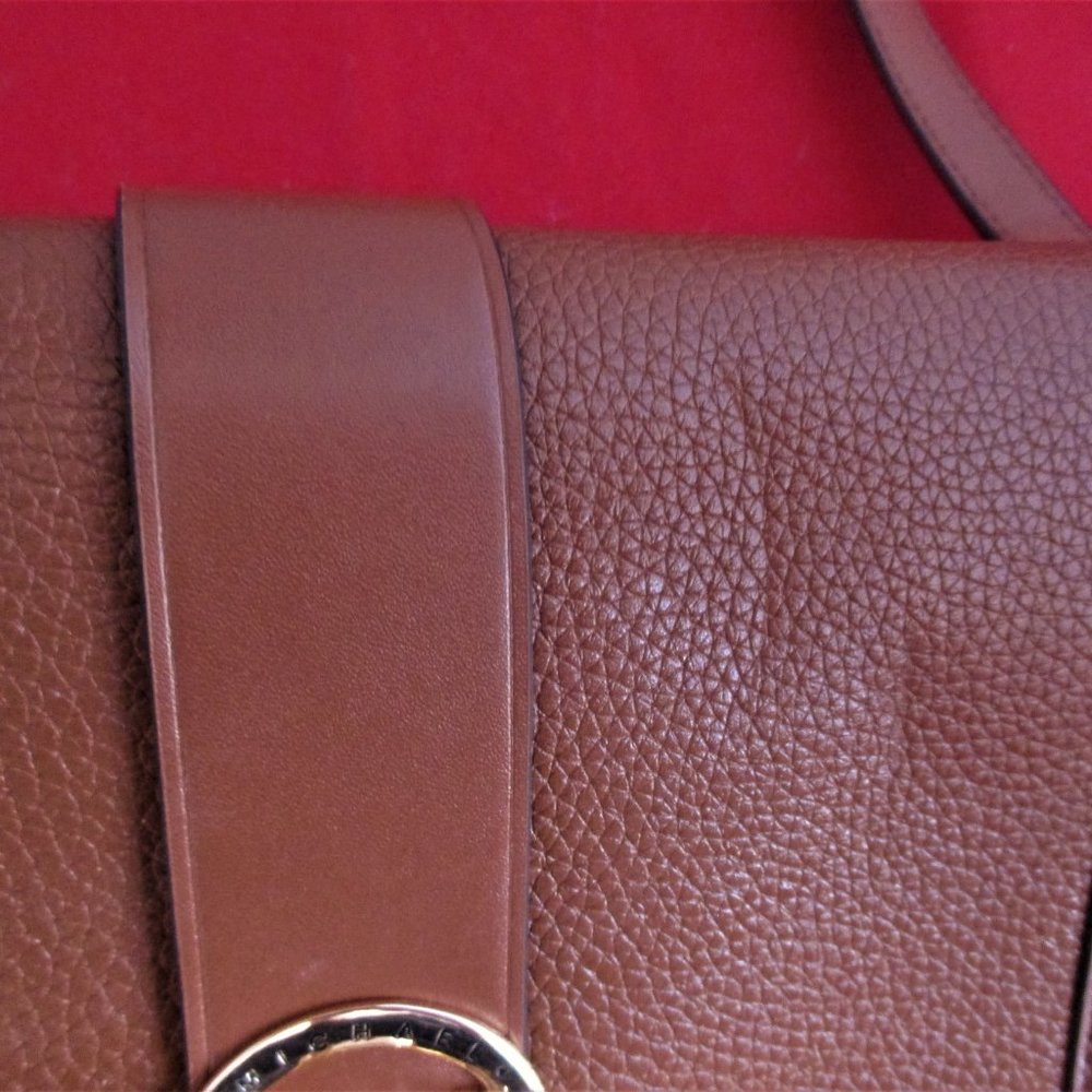 Michael Kors Charm Medium Triple gusset Pebbled Leather Crossbody #3332 - Picture 7 of 12